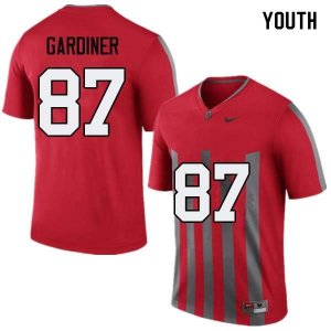 NCAA Ohio State Buckeyes Youth #87 Ellijah Gardiner Throwback Nike Football College Jersey GUA4445IA